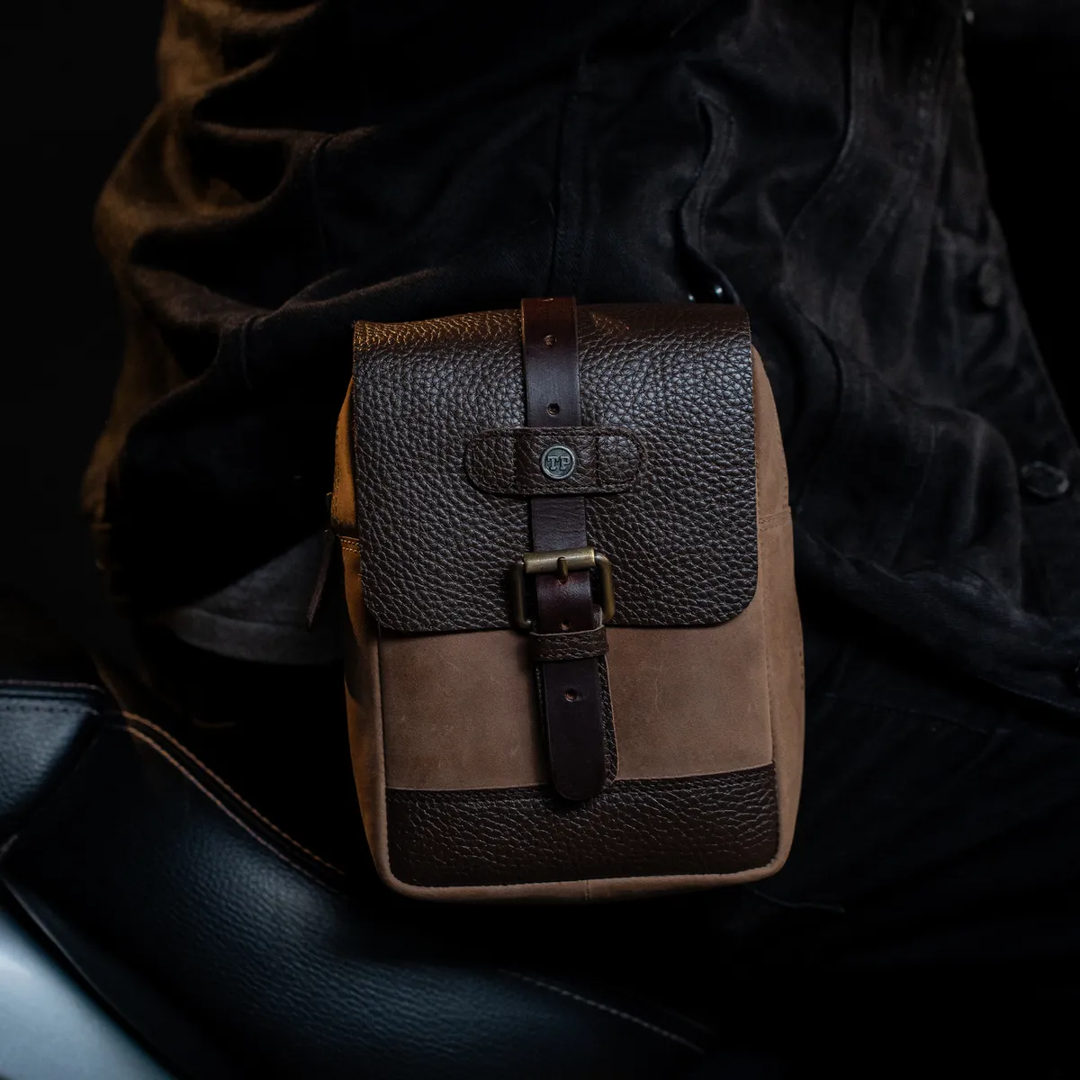Magnetic Tank Pouch — Handcrafted Leather Motorcycle Accessory by Tanners Pride