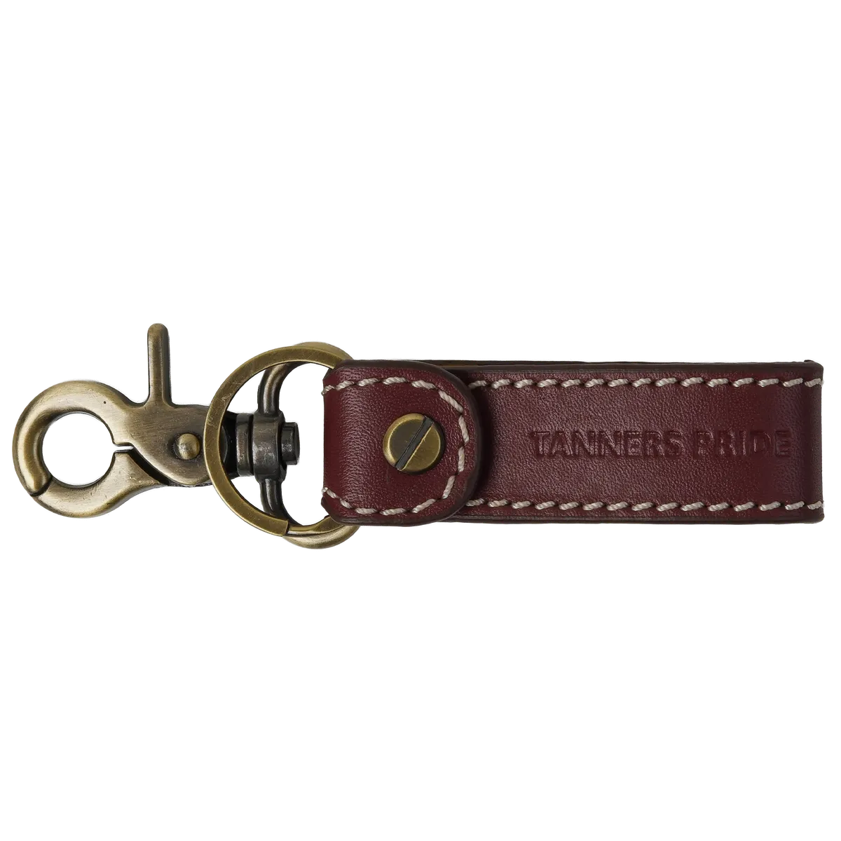 Outback Leather Keychain with Antique Brass Hardware | Handmade Genuine Leather Key Holder on motorcycle