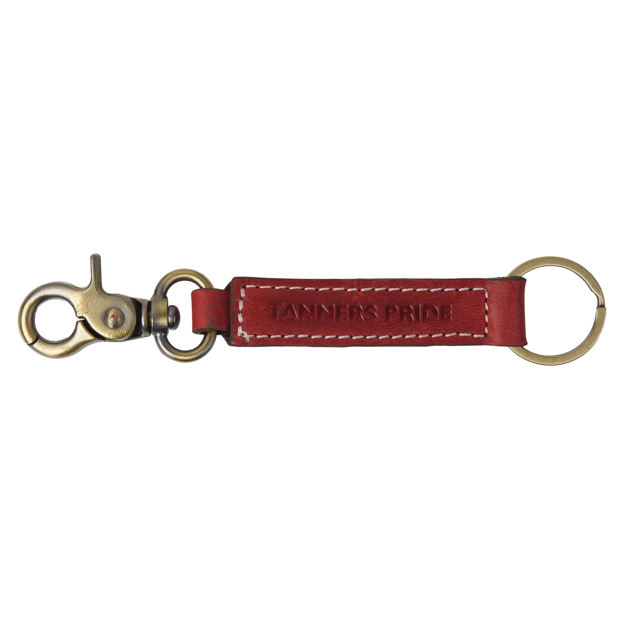 Wild Leather Keychain with Antique Brass Hardware | Handmade Genuine Leather Key Holder on motorcycle