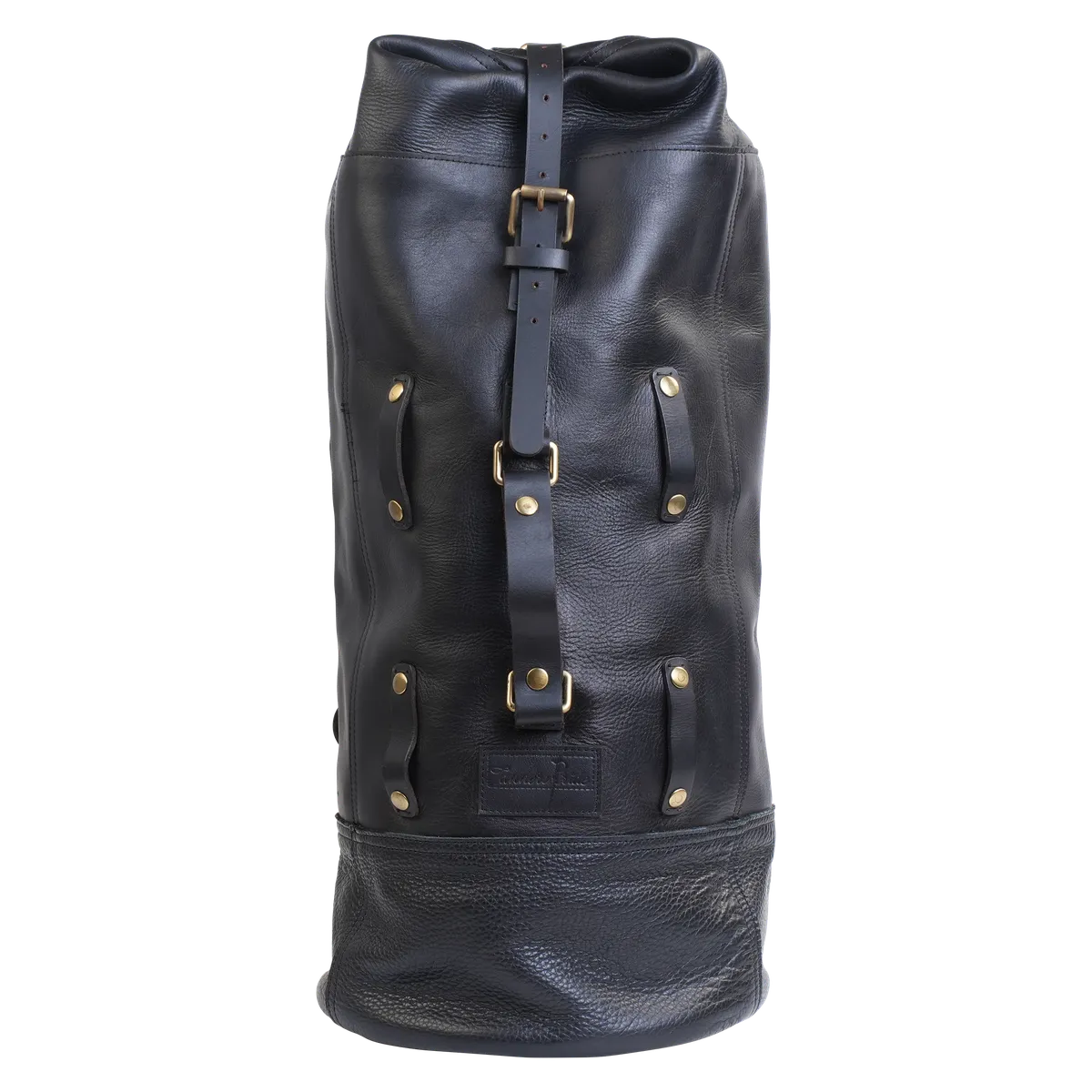 Midnight Black Adventure Full Grain Leather Duffel Bag for Travel & Motorcycle - leather travel bag