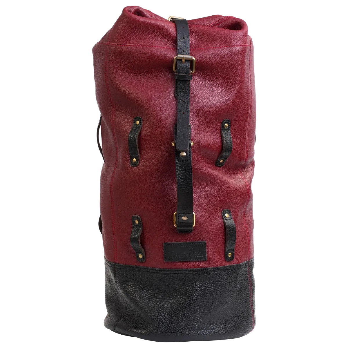 Vintage Red Adventure Full Grain Leather Duffel Bag for Travel & Motorcycle - leather travel bag