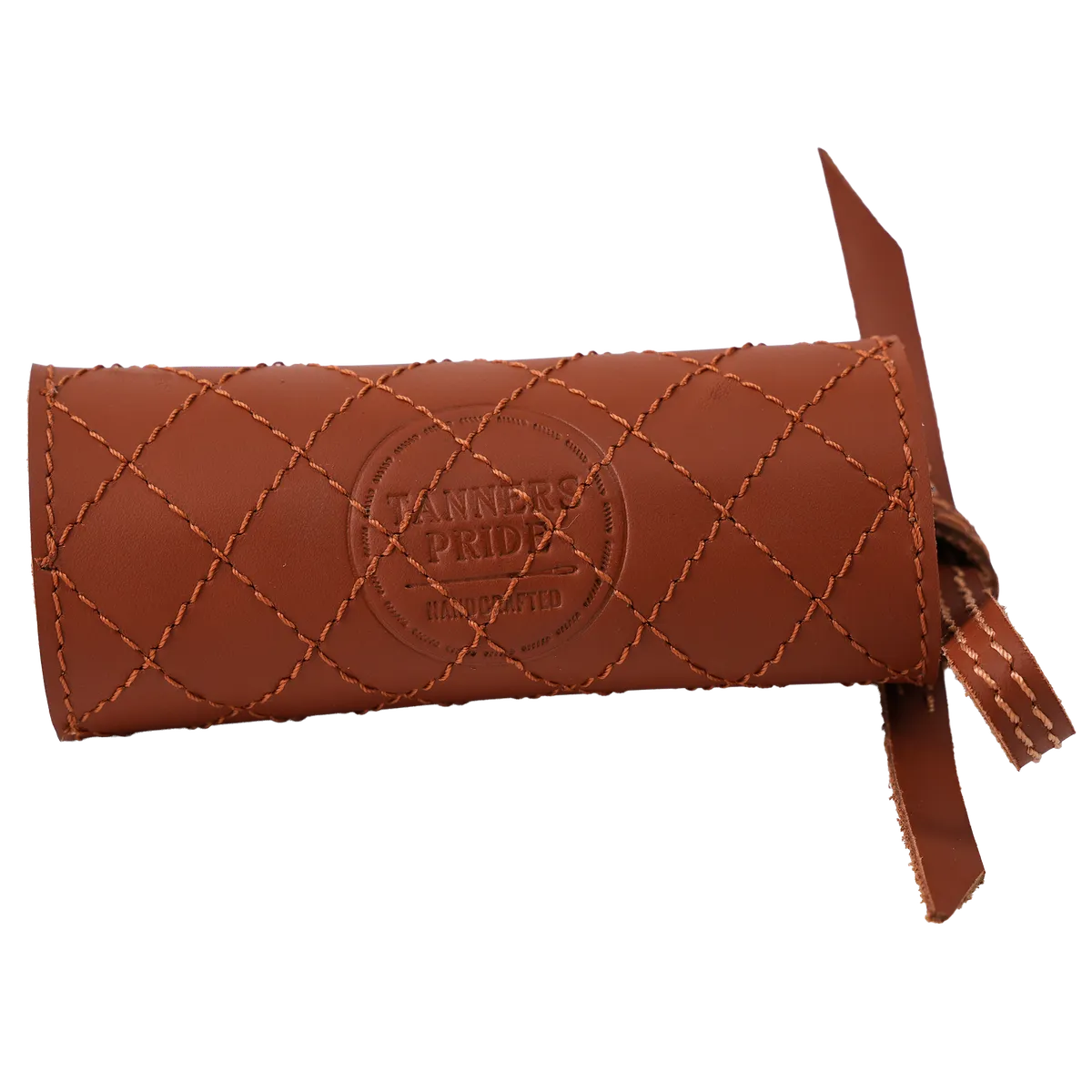 Natural Tan Diamond Grip leather motorcycle handle grip covers