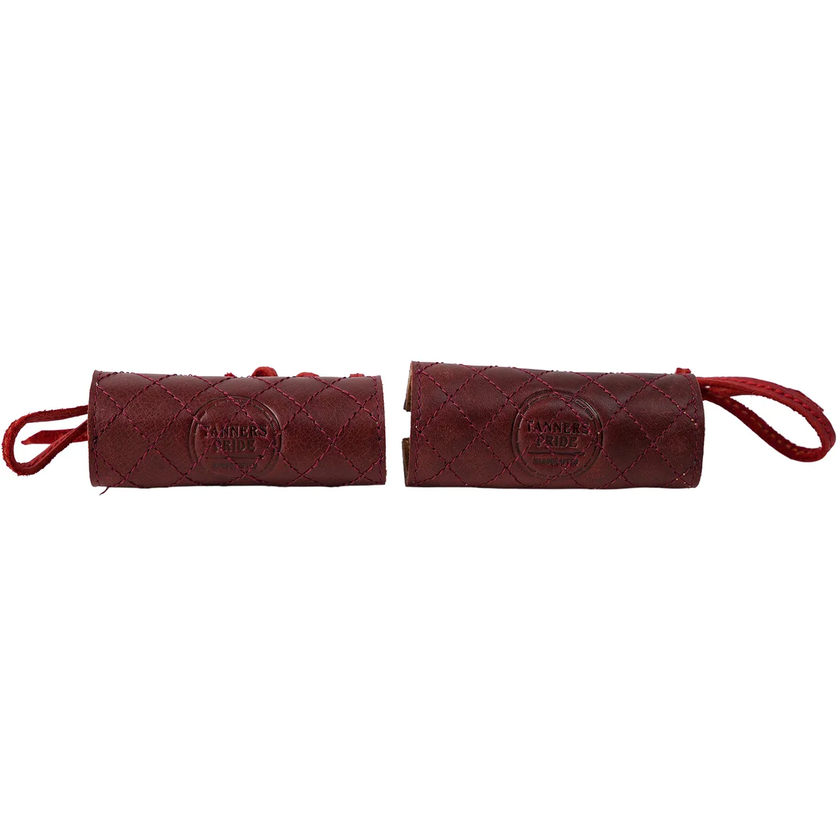 Vintage Red Diamond Grip leather motorcycle handle grip covers
