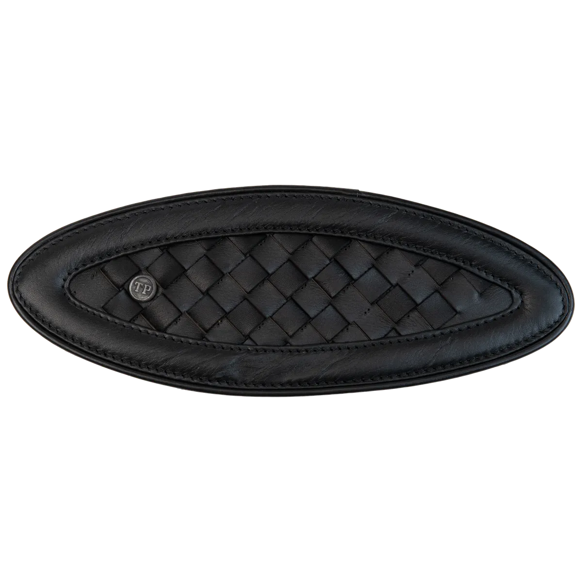Midnight Black Handweaved leather motorcycle tank pad for Royal Enfield Hunter 350