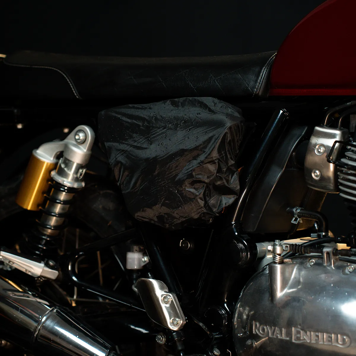 Midnight Black Side Panel Wing Bag - leather motorcycle luggage saddle bag