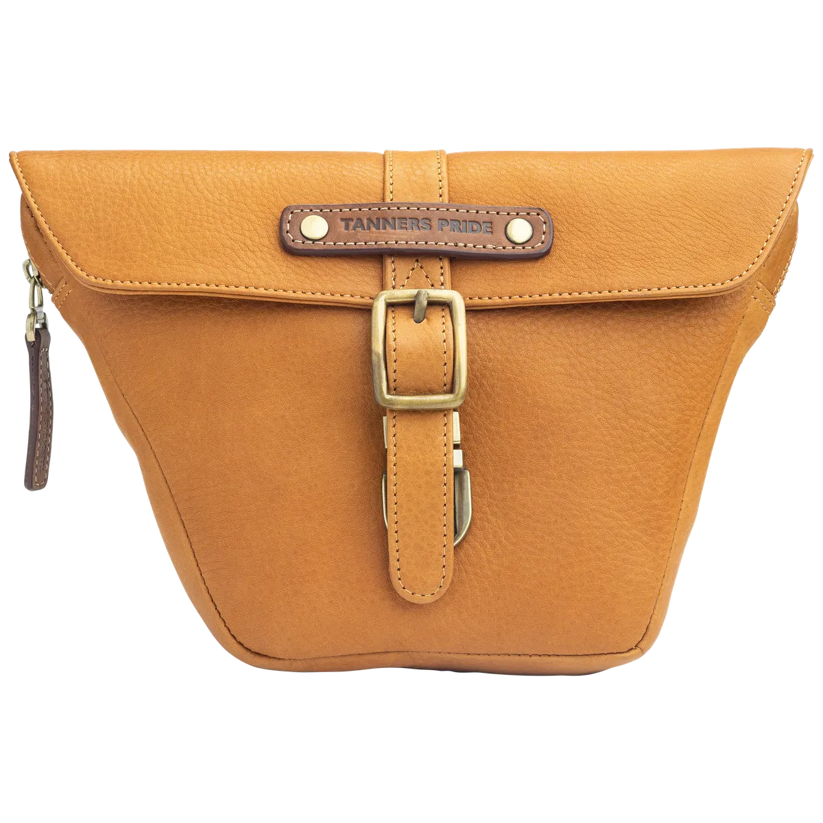 Natural Tan Side Panel Wing Bag - leather motorcycle luggage saddle bag