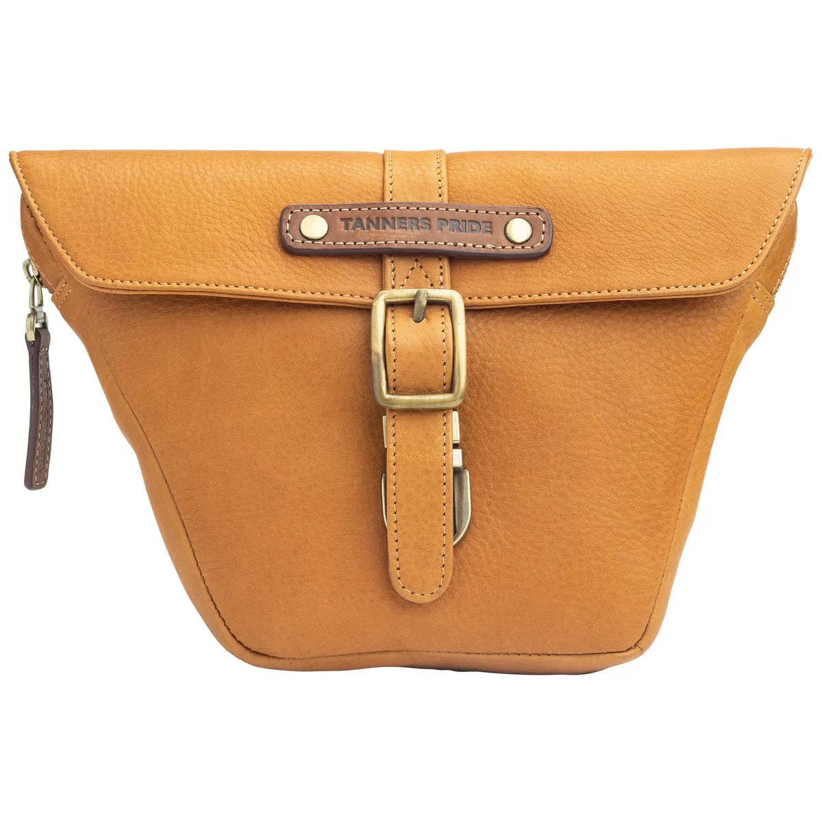Natural Tan Side Panel Wing Bag - leather motorcycle luggage saddle bag