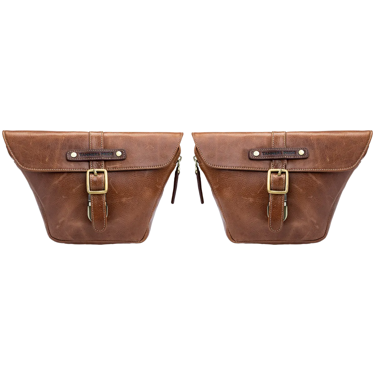 Tobacco Brown Side Panel Wing Bag - leather motorcycle luggage saddle bag